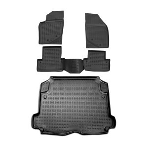Volvo S60 Floor-Trunk Mats - Omac - 3D - Black - '01-'09